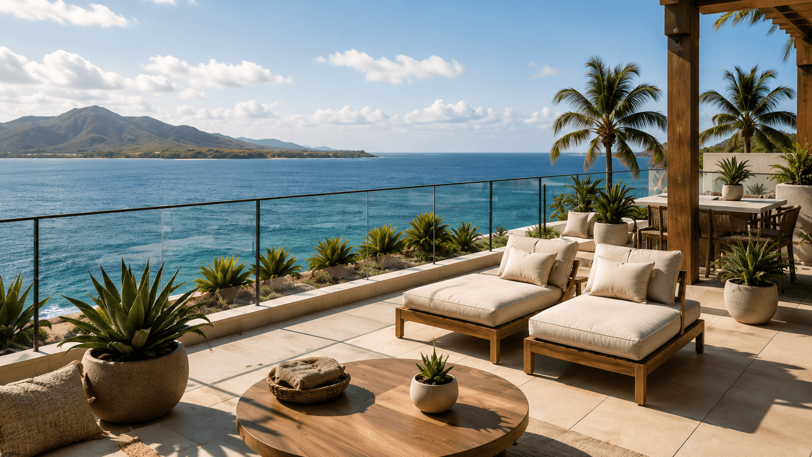 Coastal residence terrace overlooking the ocean in Bahía de Kino.
