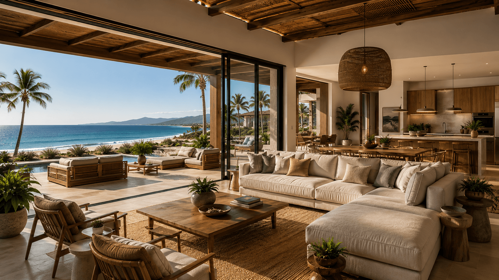 Concept photo of a beachfront residence terrace, Costa Kino Residences.