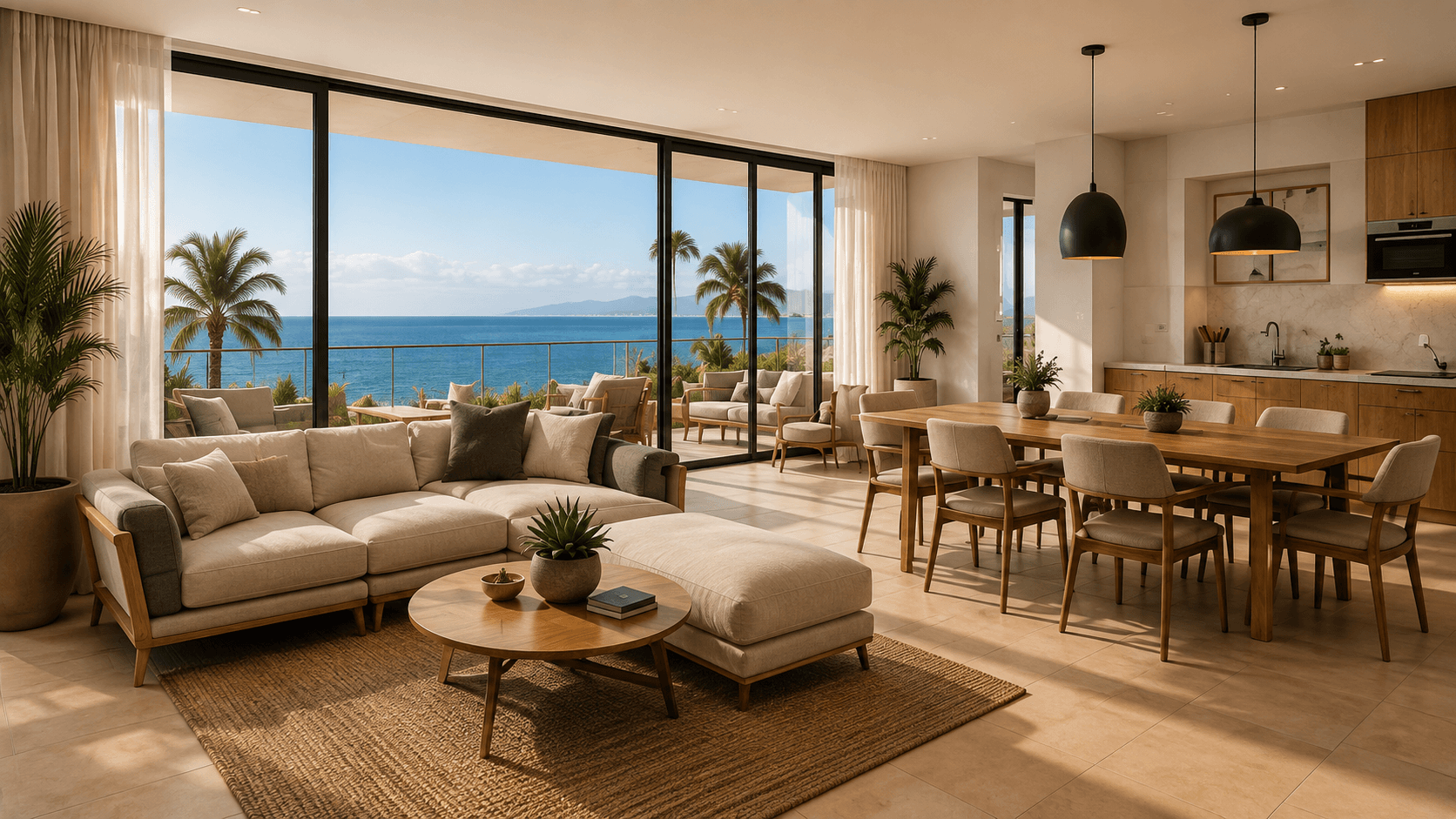 Concept photo of an ocean-view residence interior, Costa Kino Residences.
